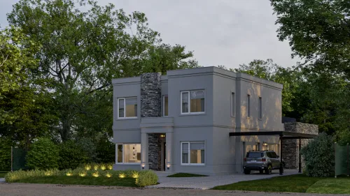 Render exterior Casa Lyon — Design Ready