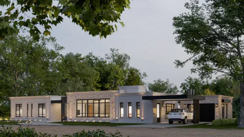 Render exterior Casa Malibu — Design Ready