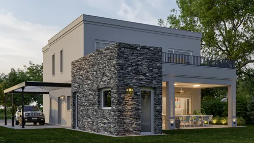 Render exterior Casa Lyon — Design Ready