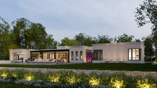 Render exterior Casa Malibu — Design Ready